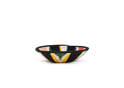 12" Large Black + Neon Geo Round Basket - KAZI