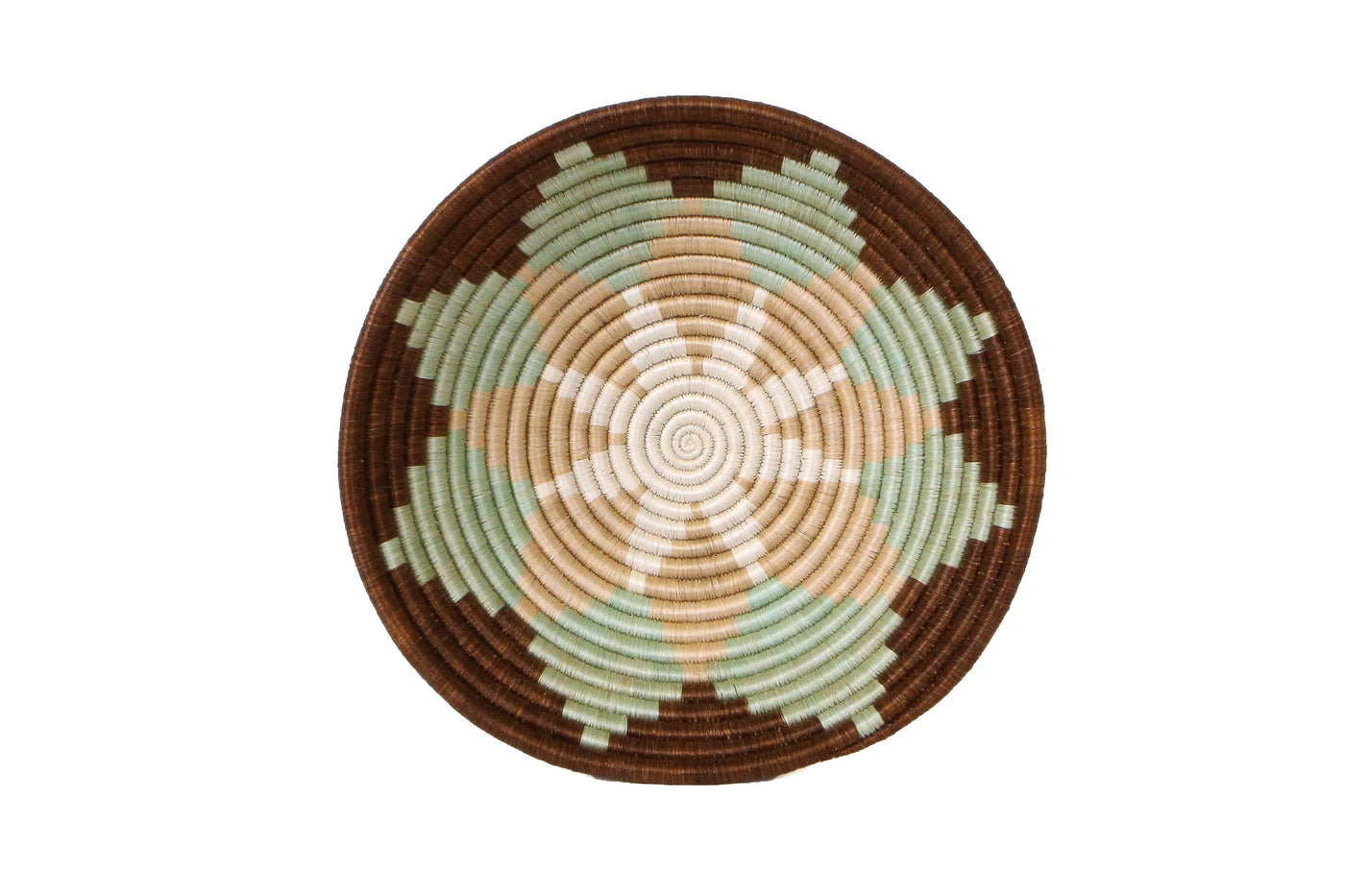 12" Large Cocoa + Wheat Hope Round Basket - KAZI