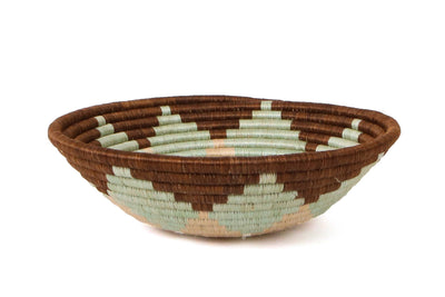 12" Large Cocoa + Wheat Hope Round Basket - KAZI
