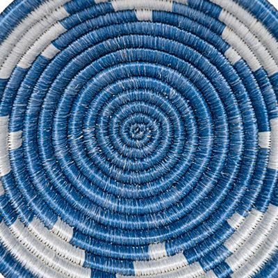 6" Small Sky Blue Izuba Round Basket