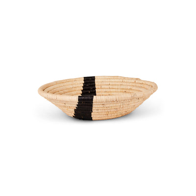 Modern Woven Bowl - 6" Striped Black & Natural