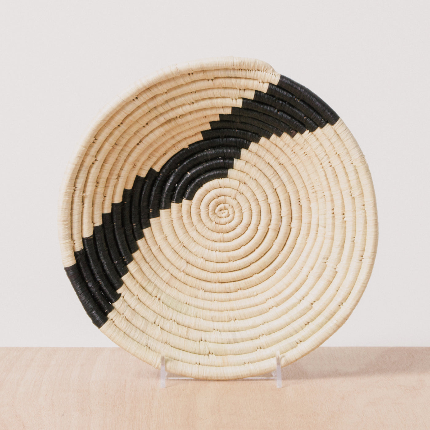 Modern Woven Bowl - 10" Striped Black & Natural