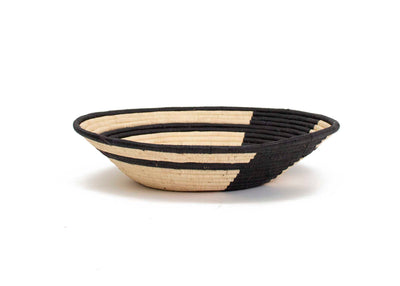 16" Jumbo Black Color Blocked Round Basket - KAZI