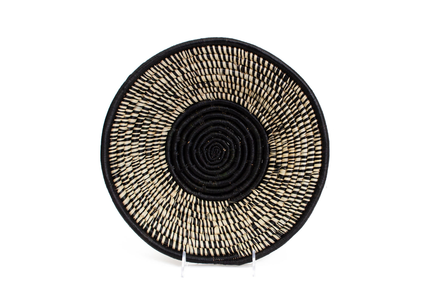 12" Large Black Spotted Round Basket - KAZI