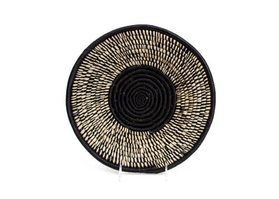 12" Large Black Spotted Round Basket - KAZI