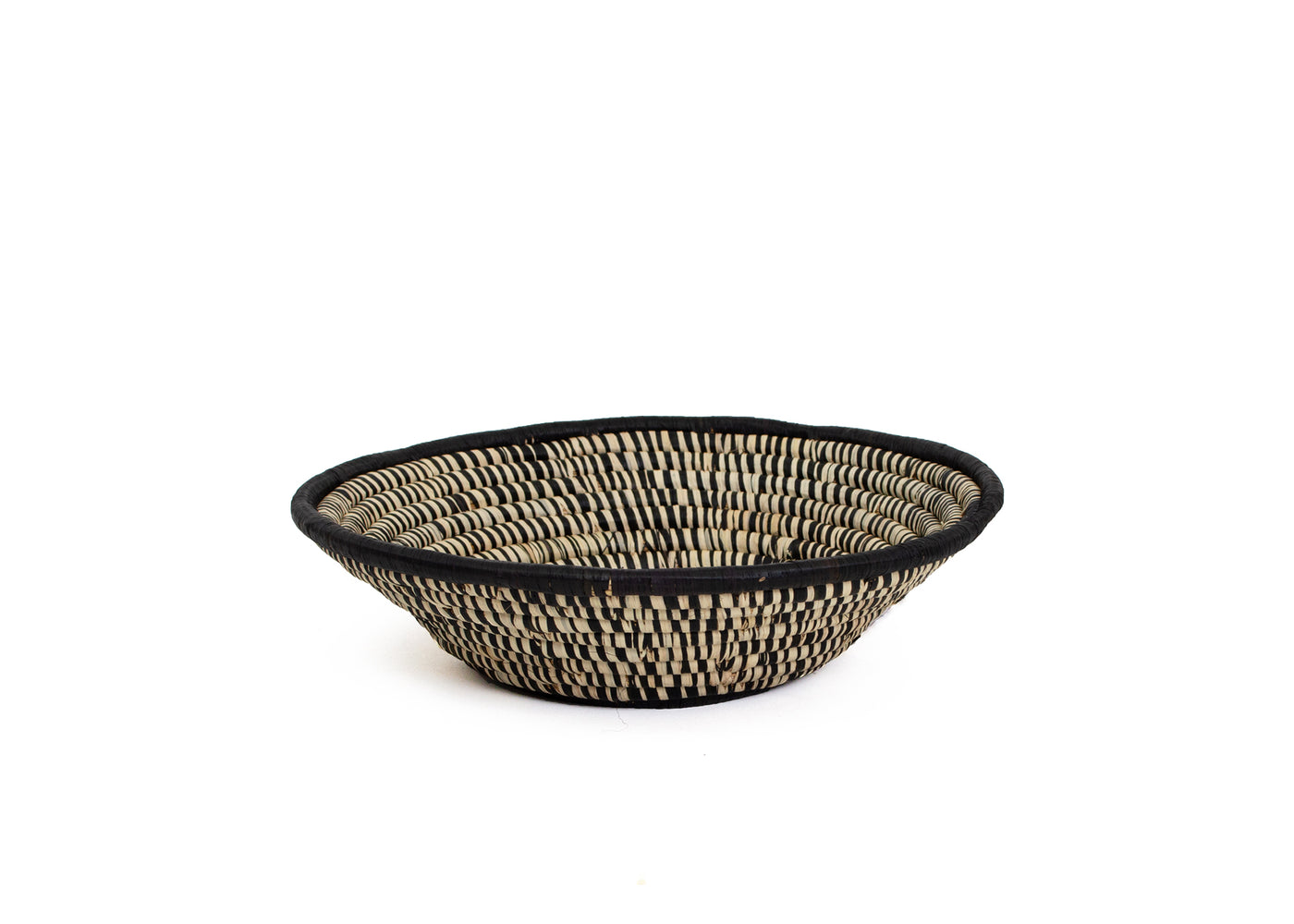 12" Large Black Spotted Round Basket - KAZI
