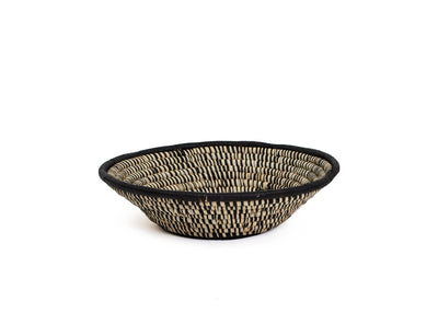 12" Large Black Spotted Round Basket - KAZI