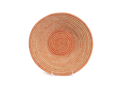 12" Large Peach Spotted Round Basket - KAZI