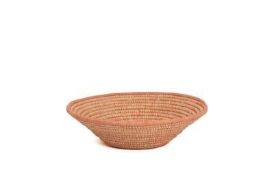 12" Large Peach Spotted Round Basket - KAZI