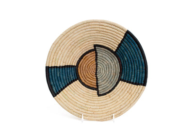 12" Large Camel Totemic Round Basket - KAZI