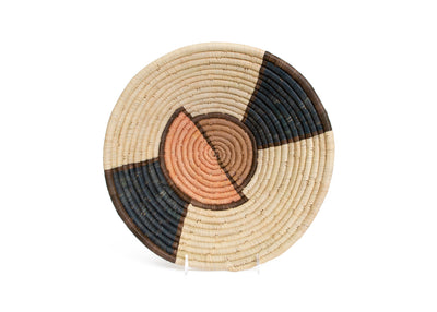 12" Large Peach Totemic Round Basket - KAZI
