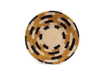 12" Large Spiral Checkered Round Basket - KAZI