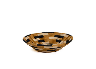 12" Large Spiral Checkered Round Basket - KAZI