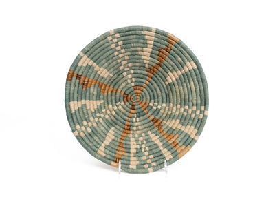 12" Large Fog Gray + Banana Bark Round Basket - KAZI