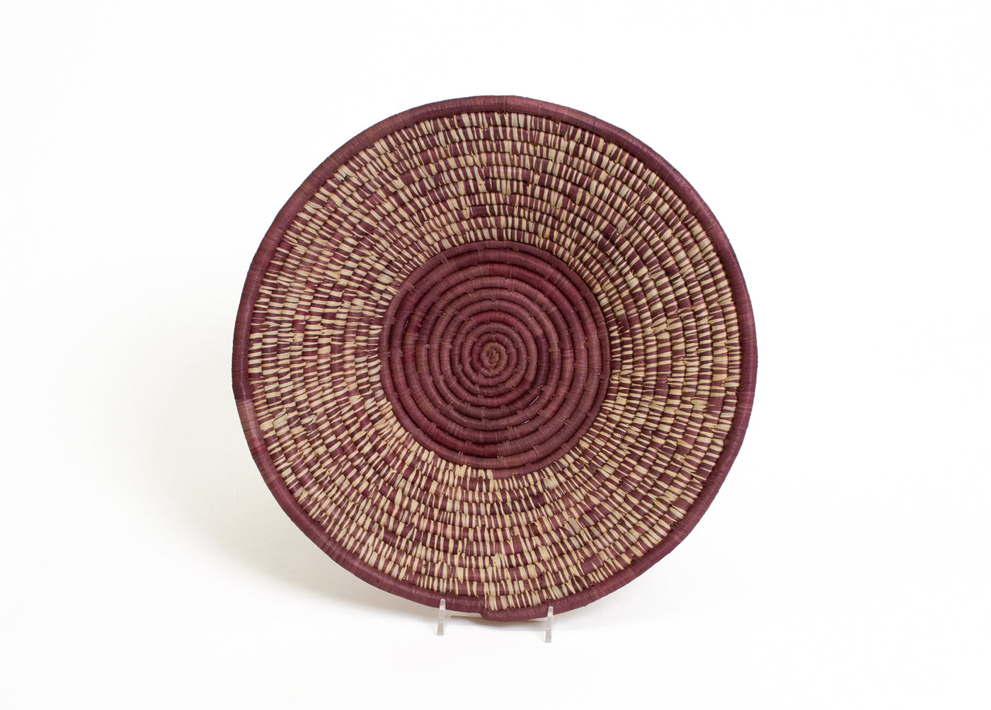 12" Large Burgundy Heathered Round Basket - KAZI