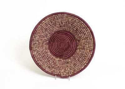 12" Large Burgundy Heathered Round Basket - KAZI