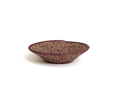 12" Large Burgundy Heathered Round Basket - KAZI