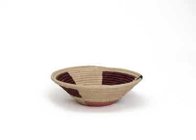 12" Large Burgundy Maze Round Basket - KAZI