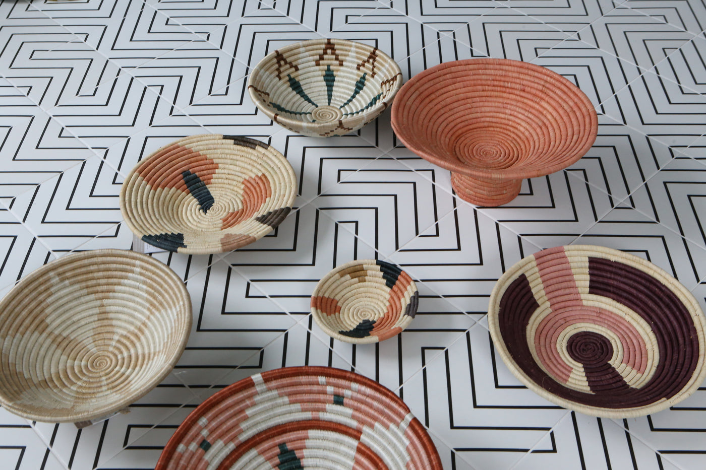6" Small Peach Sukari Round Basket - KAZI