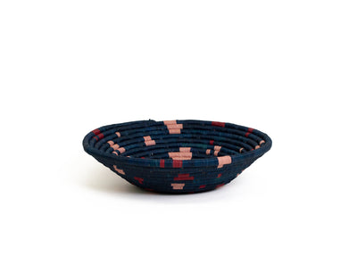 12" Large Navy + Blossom Terrazzo Round Basket - KAZI