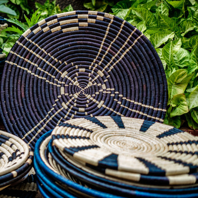 20" Large Sanaa Raffia Woven Wall Art Plate 2