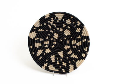 12" Large Black Terrazzo Round Basket - KAZI