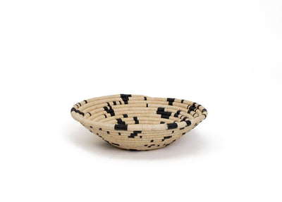 12" Large Black + Natural Terrazzo Round Basket - KAZI