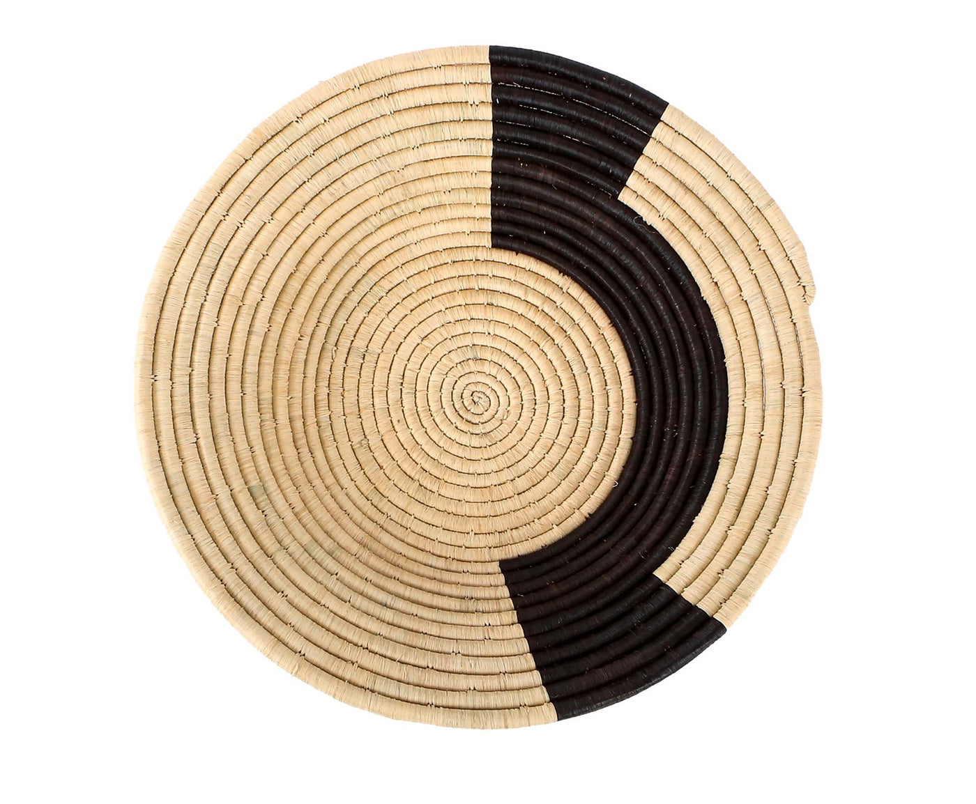 16" Jumbo Black + Natural Geo Round Basket - KAZI