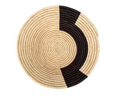 16" Jumbo Black + Natural Geo Round Basket - KAZI