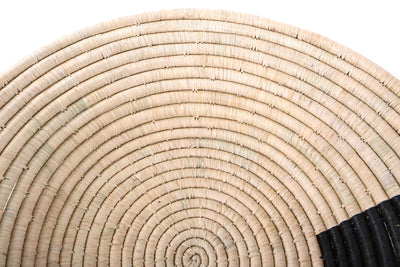 16" Jumbo Black + Natural Geo Round Basket - KAZI