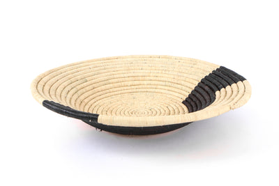 16" Jumbo Black + Natural Geo Round Basket - KAZI