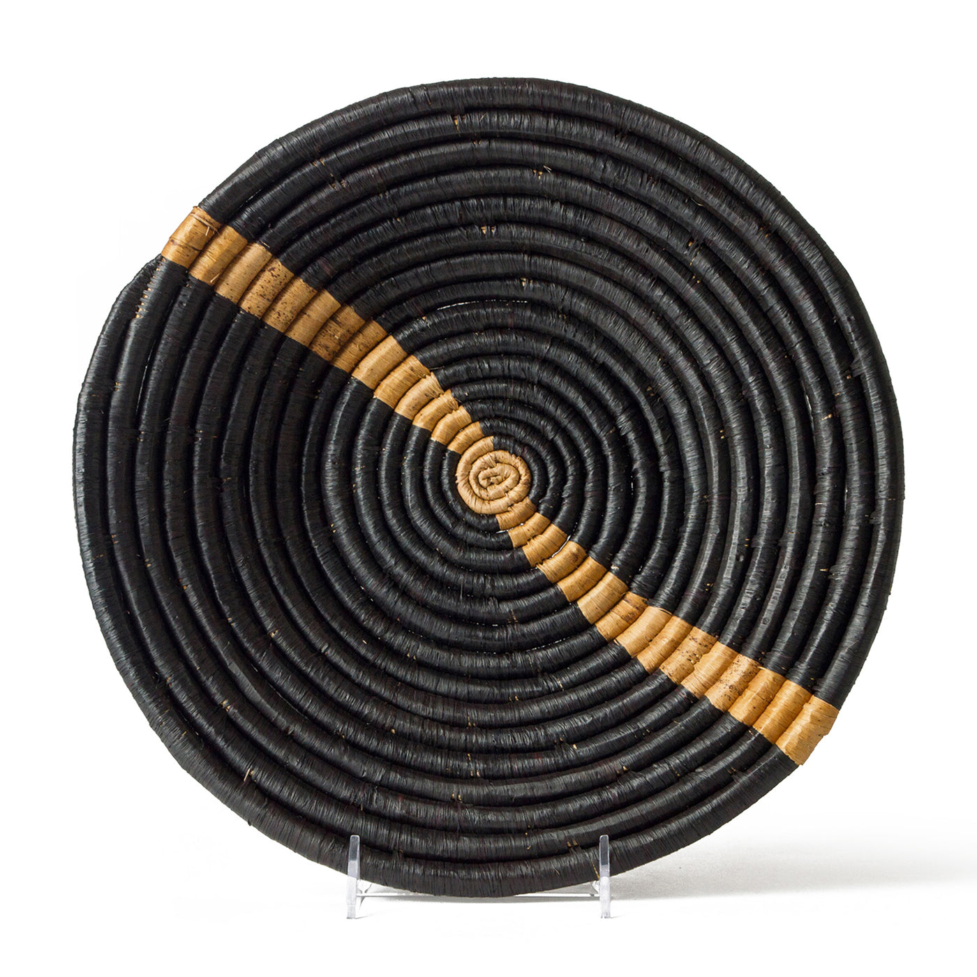 Modern Woven Bowl - 12" Black Banana Stripe