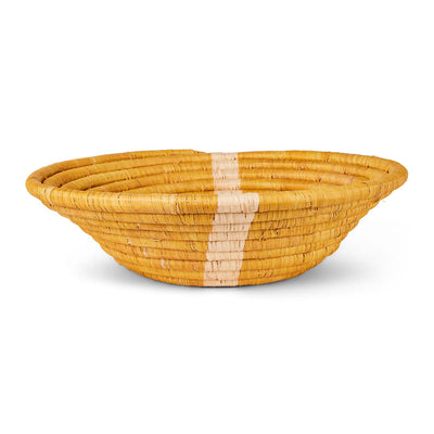 Seratonia Woven Bowl - 12" Striped Mustard