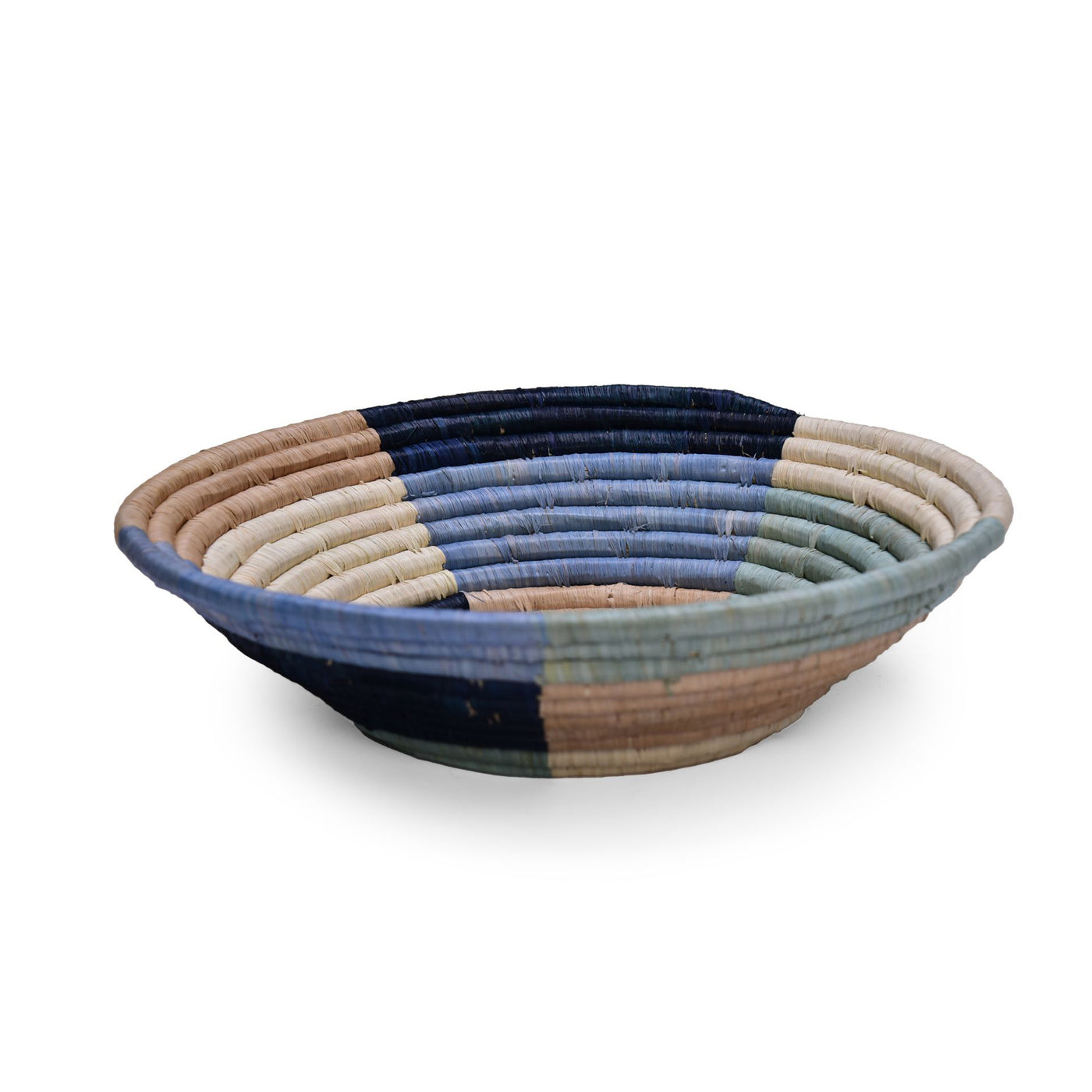 12" Large Color Blocked Round Basket