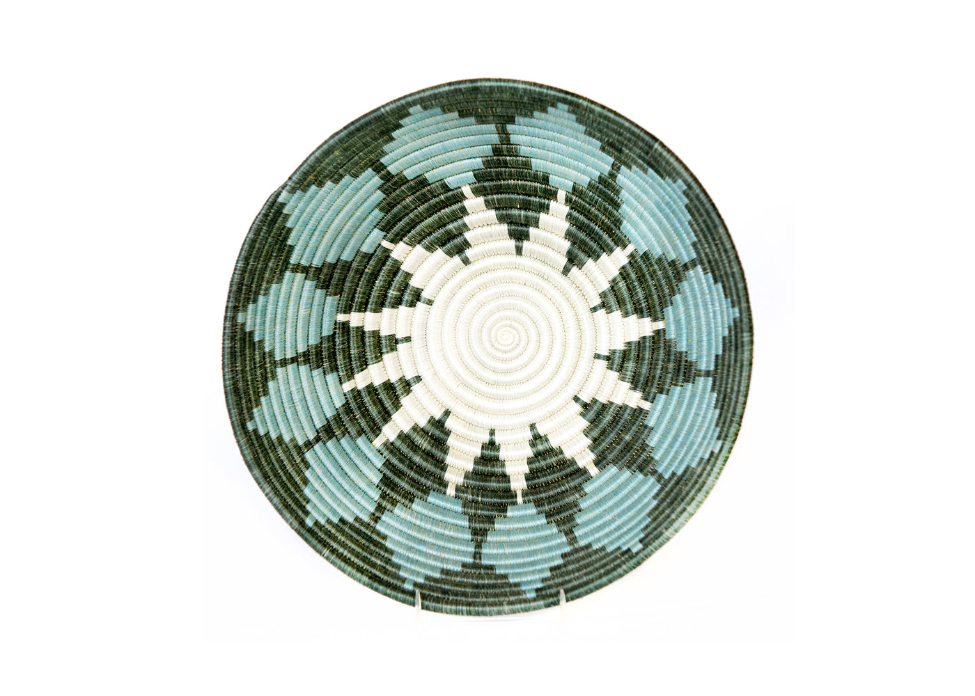 12" Large Silver Blue Hope Round Basket - KAZI