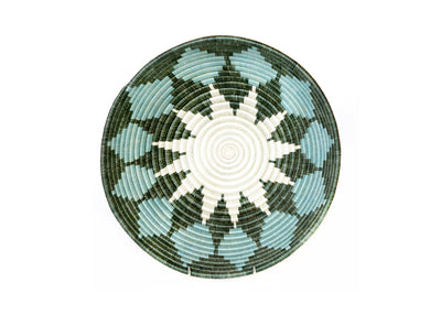12" Large Silver Blue Hope Round Basket - KAZI