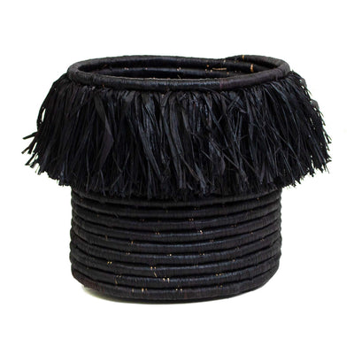8" Large Black Fringed Catch All