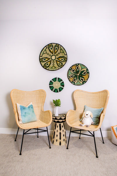 21" Large Ivy Tilda Plate Woven Wall Art Plate - KAZI