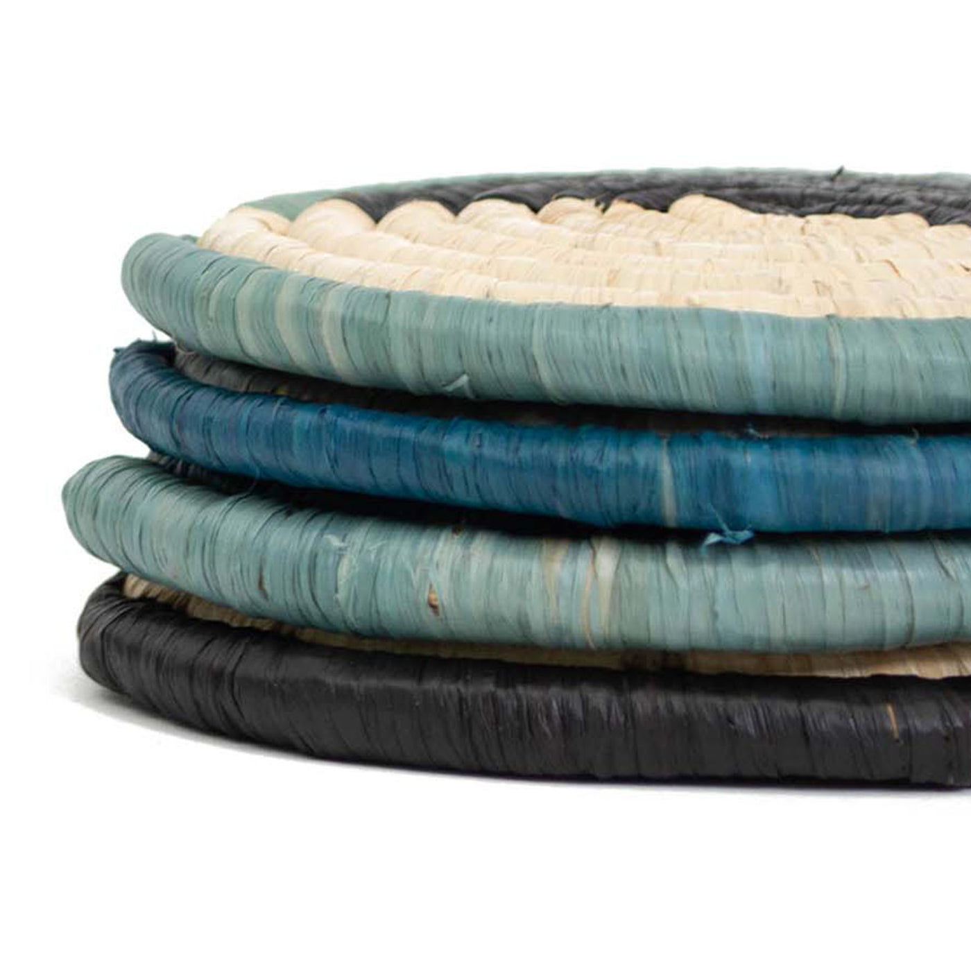Cool Color Blocked Dipped Raffia Coasters, Set of 4