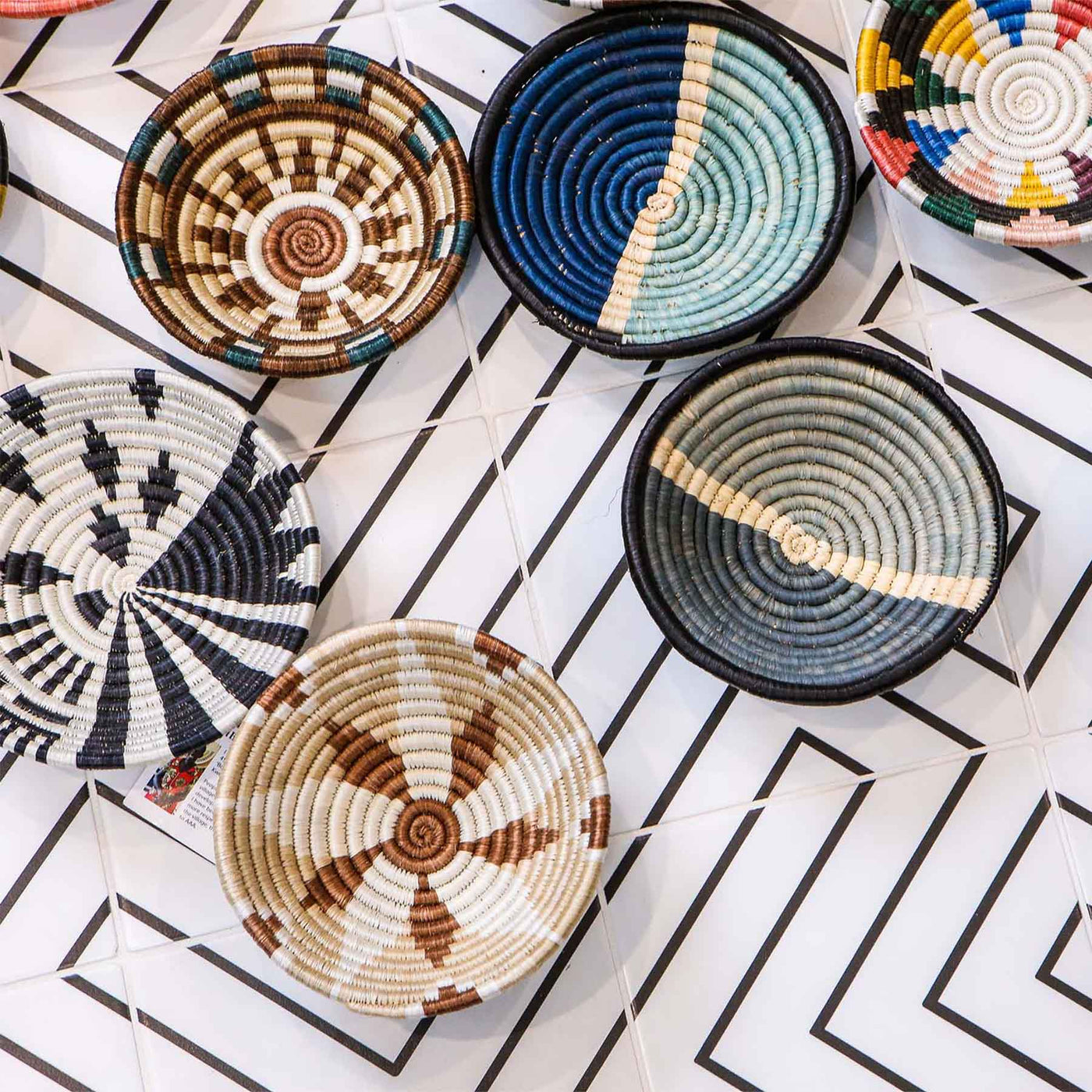 Small Shades of Sand Round Basket