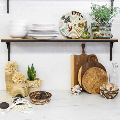 Small Shades of Sand Round Basket