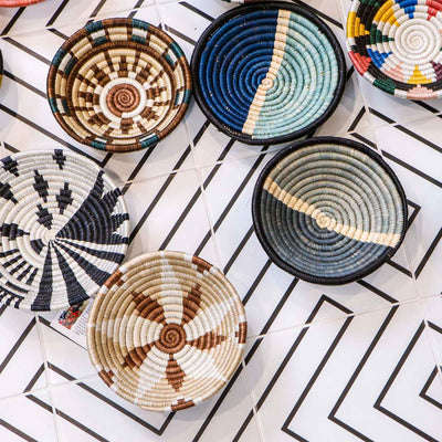 Small Shades of Sand Round Basket