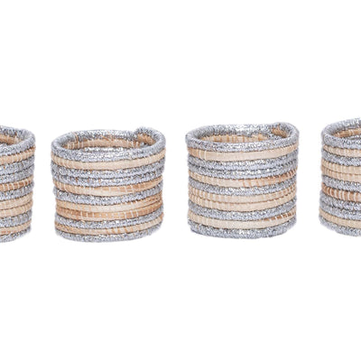 Metallic Silver Napkin Rings, Set of 4