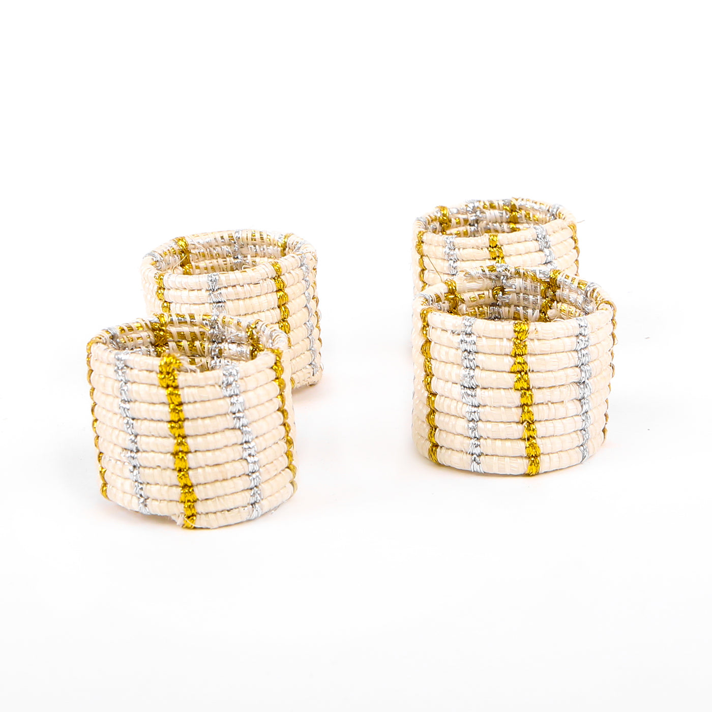 Metallic Gold + Silver Napkin Rings, Set of 4
