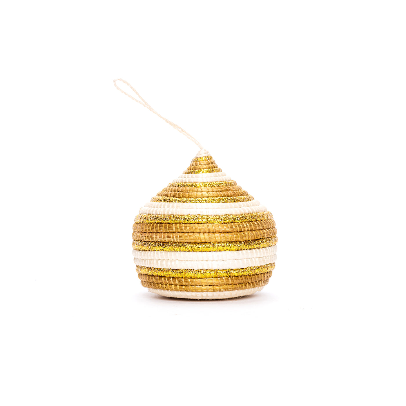 Striped Gold Bulb Ornament