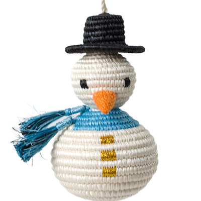 Snowman with Blue Scarf Ornament