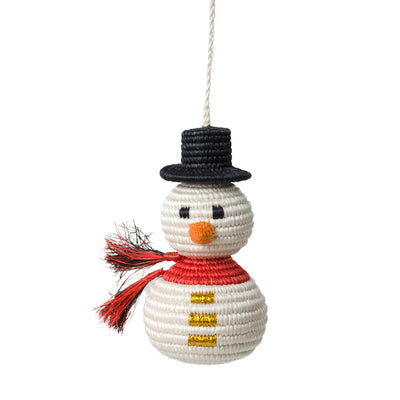 Snowman Ornament - Red Scarf
