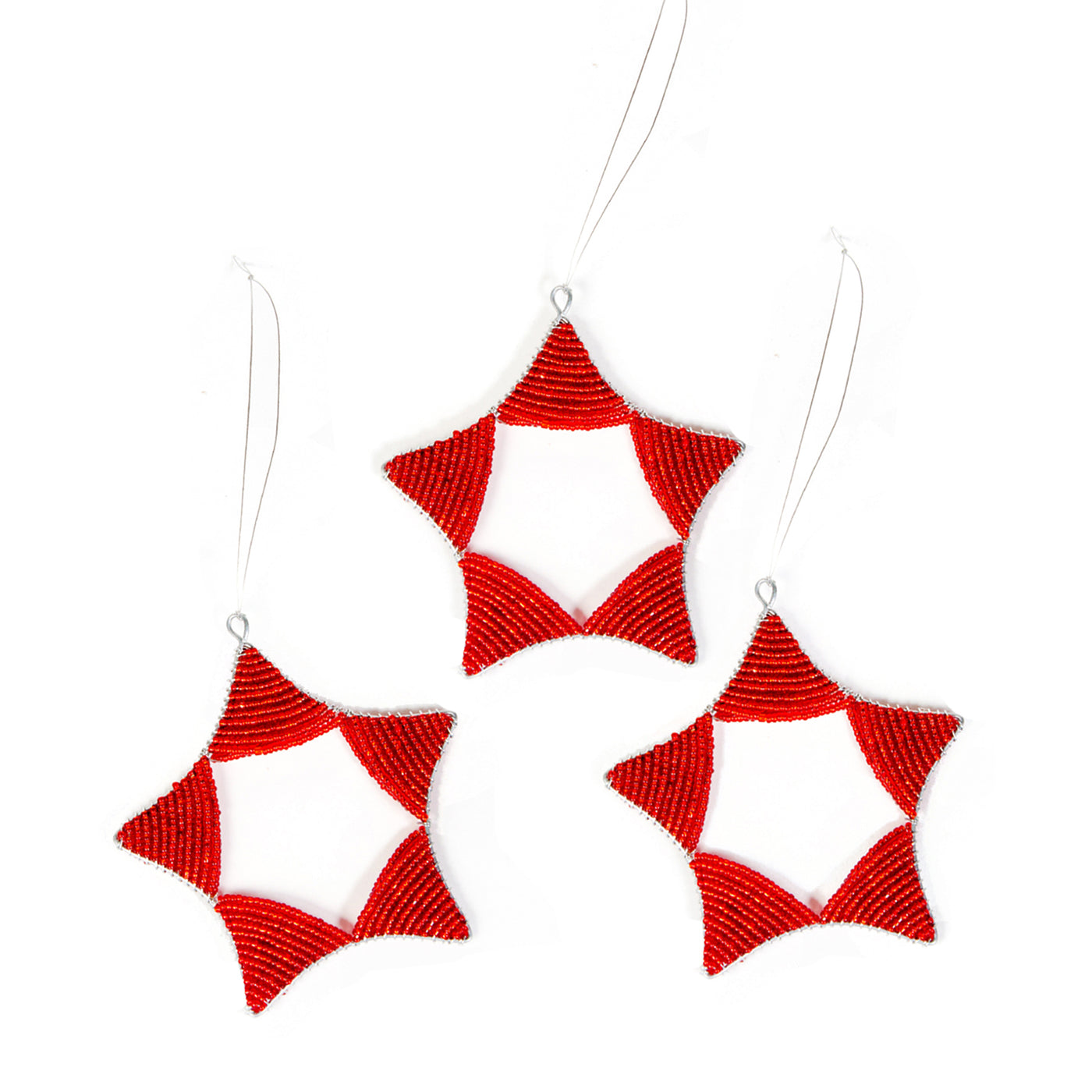 Red Beaded Star Ornament