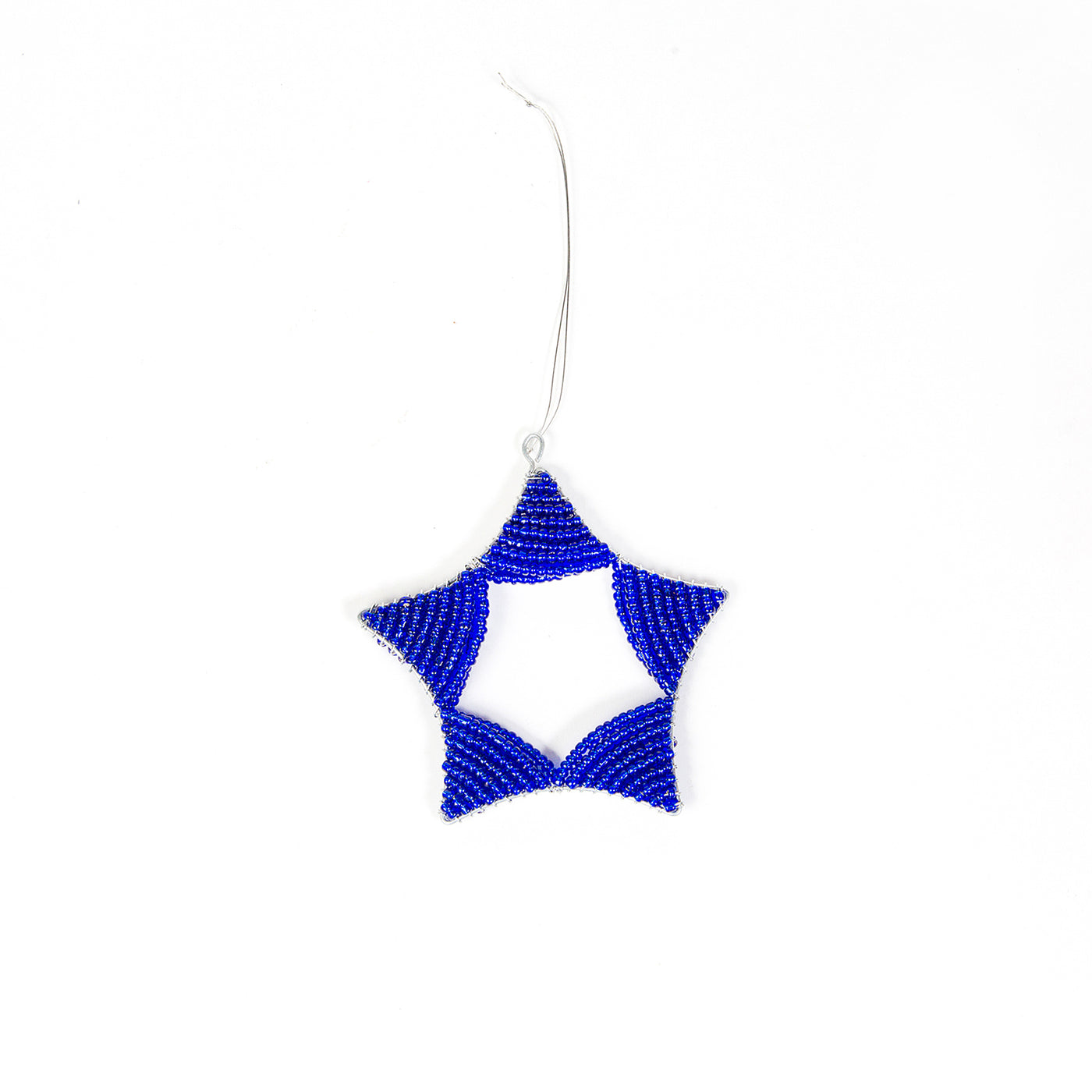 Blue Beaded Star Ornament