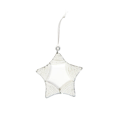 White Beaded Star Ornament